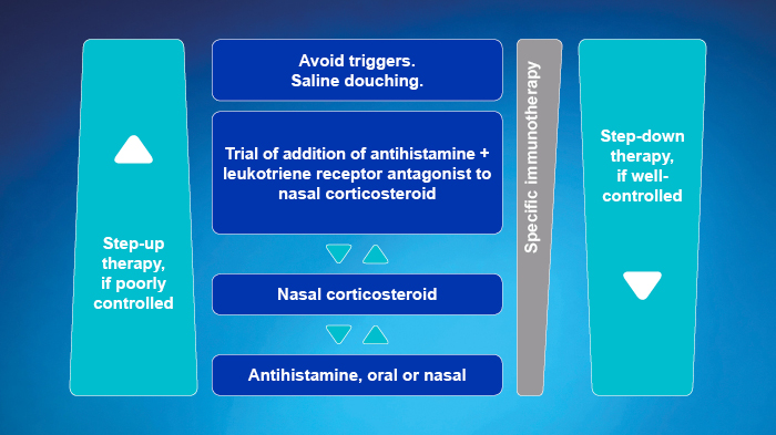 Recommended treatment pattern for children and teenagers with Allergic Rhinitis